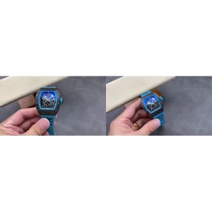 Richard Mille RM 055 Replica Super Clone – Turquoise Carbon Fiber Watch