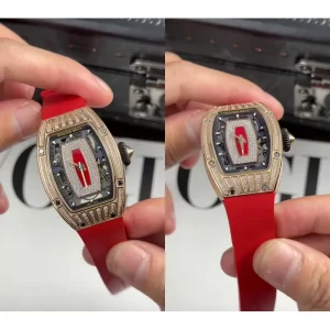 Best Richard Mille RM 07-01 Replica - Red Strap & Diamond - Set Design