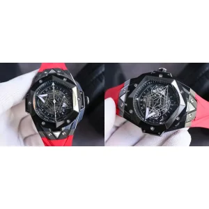 AAA Hublot Big Bang Sang Bleu II Replica Super Clone – Skeleton Dial & Red Rubber Strap