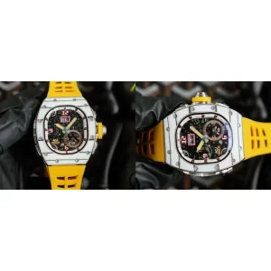 Best Richard Mille RM 62-01 Replica Tourbillon - Yellow Rubber Strap