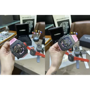 AAA Richard Mille RM 35-02 Replica – Carbon Fiber Case & Pink Strap