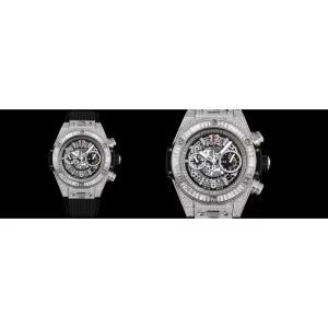 AAAAA Hublot Big Bang Unico 411.NX.1170.RX.0904 Replica - Diamond Bezel & Skeleton Dial