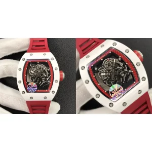 AAA Richard Mille RM 055 Replica Super Clone – White Case Skeleton Dial