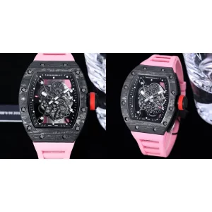 AAAAA Replica Richard Mille RM 055 - Skeleton Dial & Pink Rubber Strap