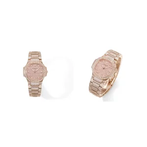 AAAAA Patek Philippe Nautilus 7118-1450R-001 Replica - Rose Gold Diamond Bezel & Bracelet