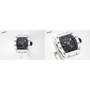 AAA Richard Mille RM 35-01 Replica Super Clone - White Carbon Fiber Skeleton Dial