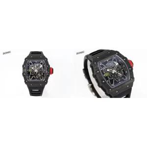AAA Richard Mille RM 35-01 Replica Super Clone - Carbon Fiber Case, Skeleton Dial