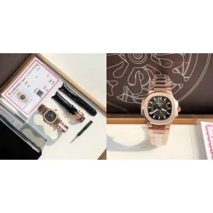Best Patek Philippe Nautilus 7011/1R-010 Replica AAA - Rose Gold Dial & Bracelet