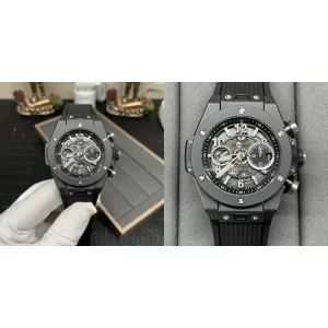 AAAAA Hublot Big Bang Unico Black Magic 411.CI.1110.RX Replica - Black Ceramic & Rubber