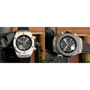 AAA Hublot Big Bang Unico Titanium 411.NX.1170.RX Replica - Silver Dial & Rubber Strap