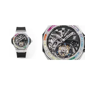AAA Hublot Big Bang Tourbillon Replica Swiss – Steel Case & Black Rubber Strap