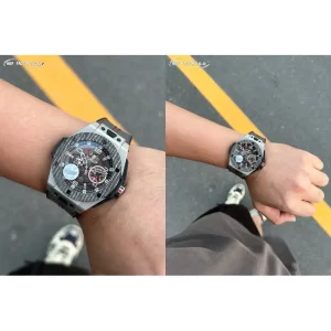Best Replica Hublot Big Bang Unico 401.NJ.0123.VR - Carbon Fiber Dial & Red Stitch Strap