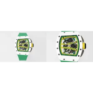 AAA Richard Mille RM 061 Replica Swiss - Green Rubber Strap & Skeleton Dial