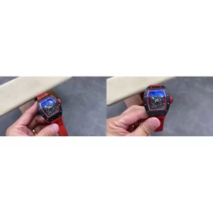 Fake Richard Mille RM 055 Replica - Skeleton Dial, Red Rubber Strap