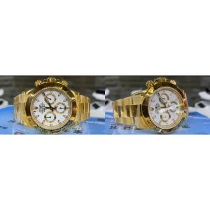 AAA Rolex Daytona m116508-0001 Replica Super Clone - Gold Bracelet & White Dial