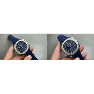 Best Patek Philippe Aquanaut 5968G-001 Replica Super Clone - Blue Dial & Rubber Strap