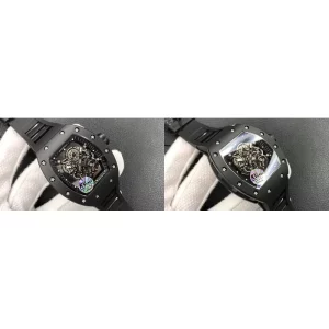 AAA Richard Mille RM 055 Replica Swiss - Black Skeleton Dial