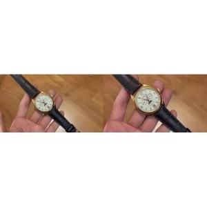 AAA Patek Philippe Calatrava 5146J Replica Super Clone - Rose Gold Case, Leather Strap