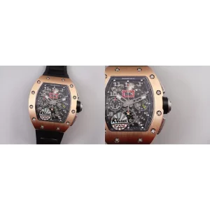 Richard Mille RM 011 Replica Swiss Super Clone – Skeleton Dial & Rose Gold Case