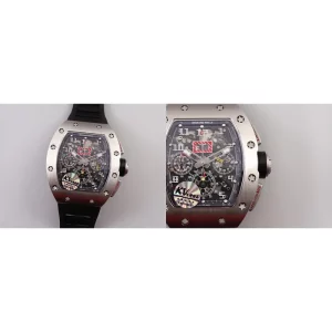 Best Richard Mille RM 011 Replica Swiss - Silver Case & Black Dial