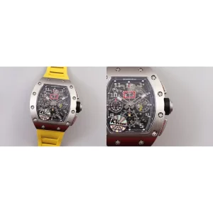 Best Richard Mille RM 011 Replica Swiss – Yellow Strap & Titanium Case