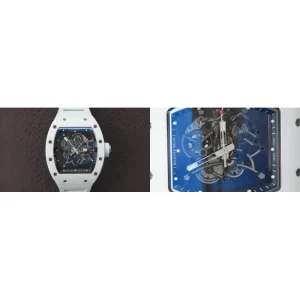 Best Richard Mille RM 055 Replica Super Clone – White Ceramic & Skeleton Dial