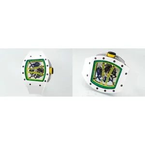 Best Richard Mille RM 61-01 Replica Swiss - Green/Silver Dial & White Ceramic Bezel