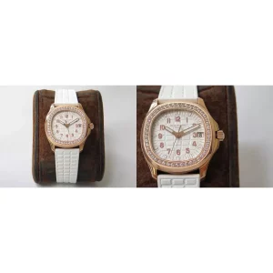 Best Patek Philippe Aquanaut 5068R/010 Replica Swiss - Rose Gold & White Dial