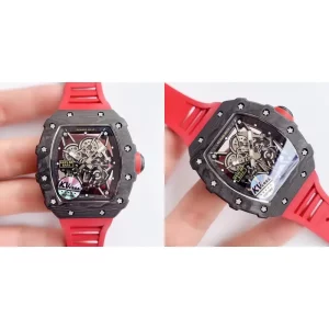 Richard Mille RM 35-02 Replica AAA Swiss – Carbon Fiber Case & Red Rubber Strap