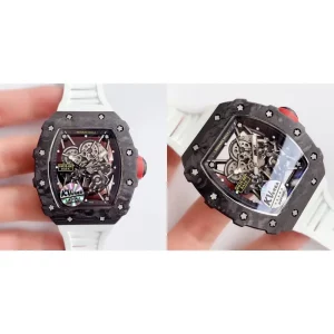 AAA Richard Mille RM 35-02 Replica Swiss - Carbon Fiber Case & Skeleton Dial