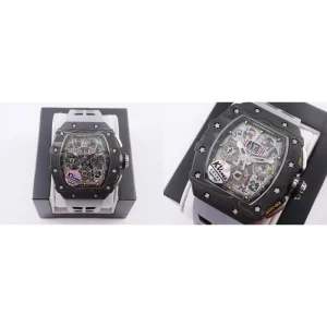 Swiss Richard Mille RM 11-03 Replica Super Clone - Carbon Fiber & Grey Skeleton Dial