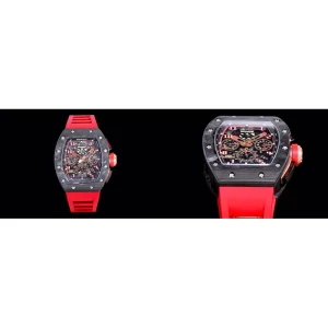 Richard Mille RM 011 Replica Swiss Super Clone – Carbon Fiber & Red Rubber