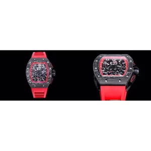 Super Clone Richard Mille RM 011 Replica Swiss – Carbon Fiber & Red Rubber