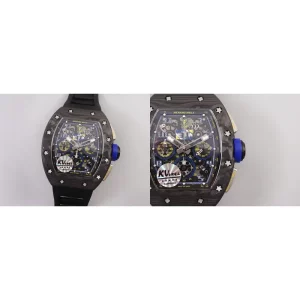 Best Replica Richard Mille RM 011 Super Clone - Black Case & Blue Accents