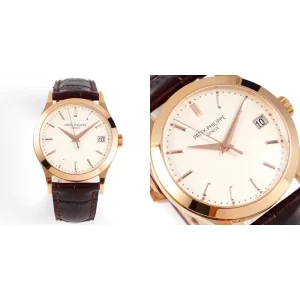 AAA Swiss Patek Philippe Calatrava 5107J-001 Replica – Cream Dial & Rose Gold Case