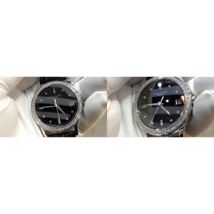 AAAAA Swiss Patek Philippe Calatrava 5297G-001 Replica - Black Dial & Stainless Steel