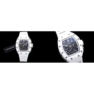 AAA Richard Mille RM 011 Replica Super Clone – White Rubber Strap