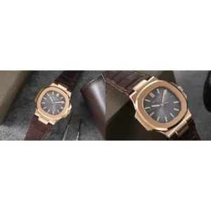 Best Patek Philippe Nautilus 5711/1R-001 Replica Swiss – Grey Dial & Rose Gold Case