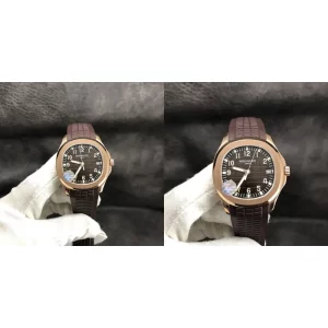 AAAAA Patek Philippe Aquanaut 5167R-001 Replica Swiss - Brown Dial & Rose Gold Case