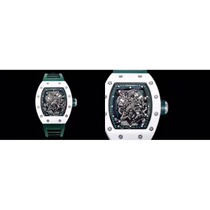 AAAAA Richard Mille RM 055 Replica Super Clone - Green Strap & Skeleton Dial