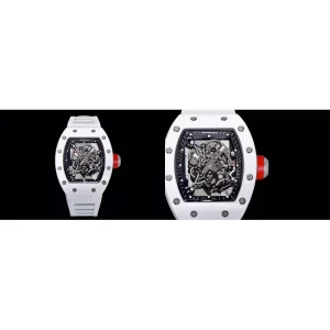 AAA Richard Mille RM 055 Replica Super Clone - Silver Skeleton Dial, Rubber Strap