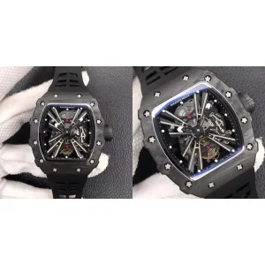 Best Richard Mille RM 12-01 Replica Super Clone - Black Skeleton Dial