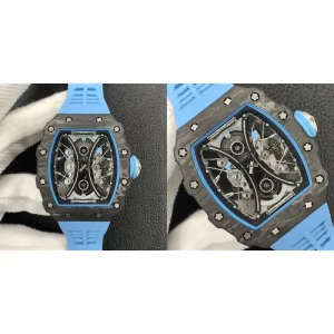 Best Richard Mille RM 53-01 Replica Super Clone - Sky Blue Rubber Strap