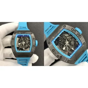 Best Richard Mille RM 055 Replica Swiss - Blue Stainless Steel & Rubber Strap