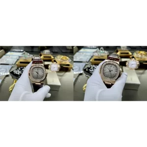 AAA Patek Philippe Nautilus 5711 Replica Super Clone - Grey Dial & Leather Strap
