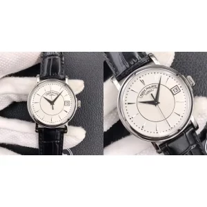 Best Patek Philippe Calatrava 5153 Replica Swiss - White Dial Leather Strap