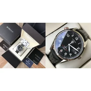 Best TAG Heuer Carrera WAR2A10.FC6337 Replica - Black Dial Leather Strap