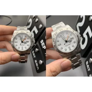Best Rolex Explorer II 216570 Replica AAA - White Dial & Stainless Steel