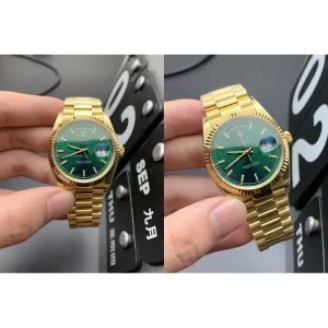 Fake Rolex Day-Date 228238-0061 Replica Swiss - Gold Case & Emerald Green Dial