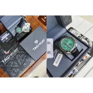 Best TAG Heuer F1 CAZ2016.FC6473 Replica Swiss - Green Dial & Leather Strap